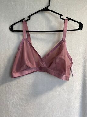 Auden Sheer Triangle Bralette in Mauve Pink